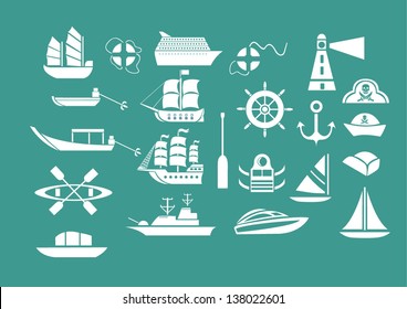 [EPS10] Vector Set: Graphic Icons set: Ship and boat icons