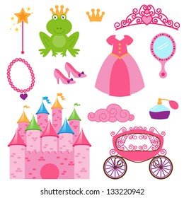 EPS10 Vector Set of Princess and Fairy Items