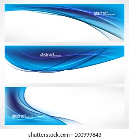 eps10 vector set of three blue colored futuristic background