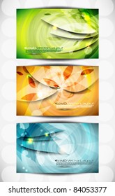 eps10 vector set of three leaf concept background design