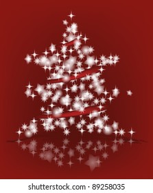 Eps10 vector - shining christmas tree with different kind of stars