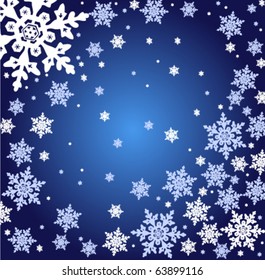 EPS10 vector Snowflakes on a dark blue background