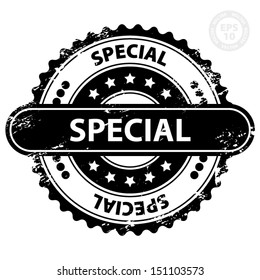 EPS10 Vector : Special Rubber Stamp (Sticker, Tag, Icon, Symbol) with Grunge, isolated on white background 