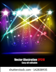 EPS10 Vector Stage Lights, easy all editable