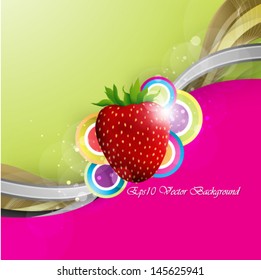 Eps10 Vector Strawberry in Wonderful Background