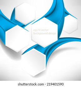 eps10 vector three-dimensional hexagon frame business background