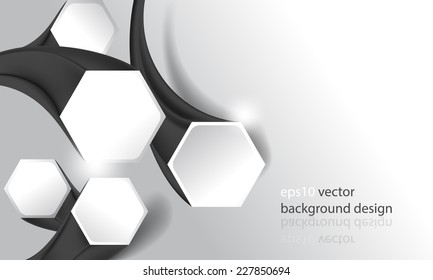 eps10 vector three-dimensional hexagon frames business background