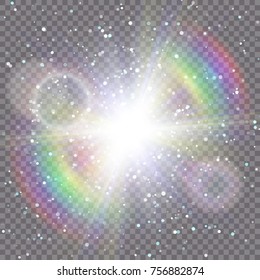 eps10. Vector transparent sunlight special lens flare light effect
