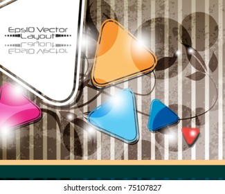 eps10 vector triangle in multicolor design