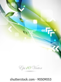 eps10 vector two color design with leaf and arrow elements