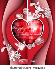 Eps10 Vector Valentine Scrap Book Concept Background Design