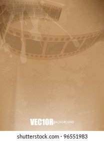 eps10 vector vintage film strips in grunge background