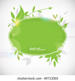 eps10 vector vintage label with leaves elements background