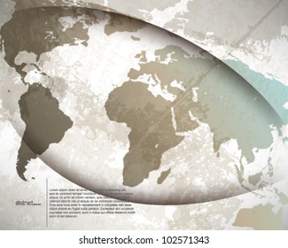 mapa vectorial de vintage eps10 del fondo mundial