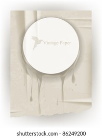 eps10 vector vintage paper with round frame and ink elements design