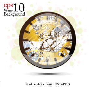 Eps10 Vector Watch with Gears Design