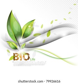 eps10 vector wave and leaf elegant concept layout