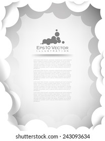 eps10 vector white layered thick clouds illustration