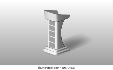 EPS10. Vector White Podium Tribune Rostrum on Isolated background