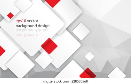 eps10 cuadrado blanco y rojo vectoriales que superponen elementos geométricos elegante fondo empresarial