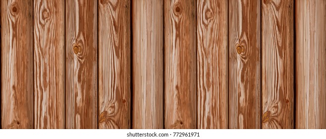 EPS10 Vector wood texture of pine planks with knots.  Wooden abstract background made from photo.