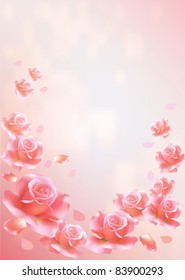 EPS10/ Vignette from flying Roses - Vertical