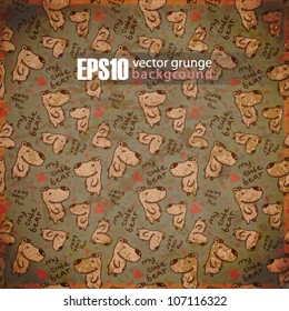 EPS10 vintage background with bears