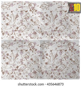 EPS10 vintage background with birds