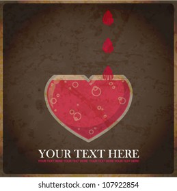 EPS10 vintage background with capacity in the form of heart
