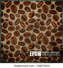 EPS10 vintage background with coffee beans