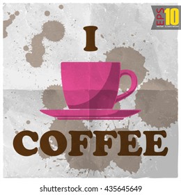 EPS10 vintage background with coffee-cup and text