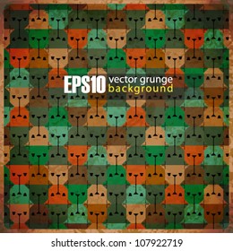 EPS10 vintage background with doggy heads texture