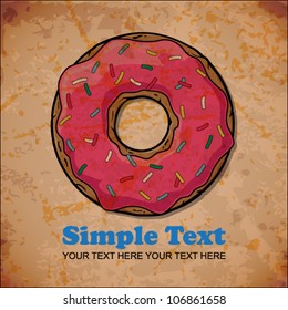 EPS10 vintage background with donut