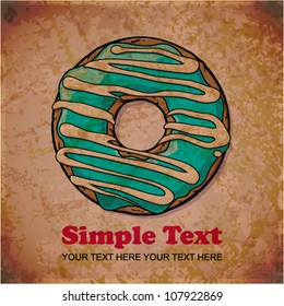 EPS10 vintage background with donut