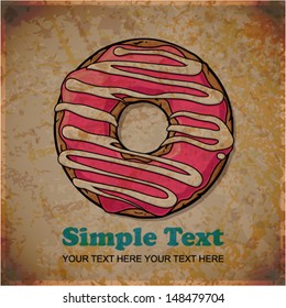 EPS10 vintage background with donut