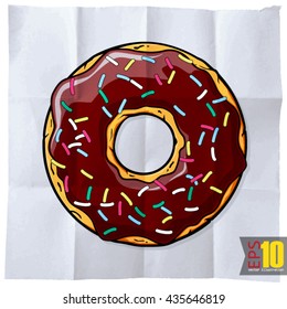 EPS10 vintage background with donut
