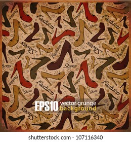 EPS10 vintage background with footwear