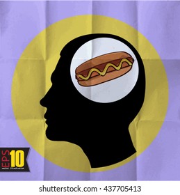 EPS10 vintage background with human head