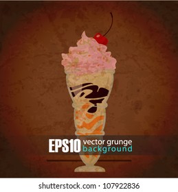 EPS10 vintage background with milkshake