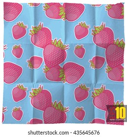 EPS10 vintage background with strawberries