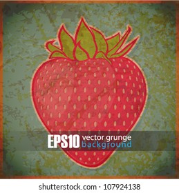 EPS10 vintage background with strawberry