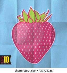 EPS10 vintage background with strawberry