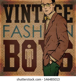 EPS10 vintage background with stylish dude