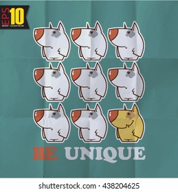 EPS10 vintage card with cartoon doggies