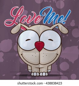 EPS10 vintage card with cartoon doggy