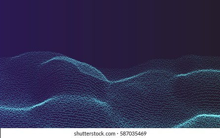 EPS10. Wavy abstract graphic design, a sense of science and technology background.