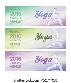 EPS10: Web Banner  mock up for a Yoga event. All elements neatly on layers and Groups.