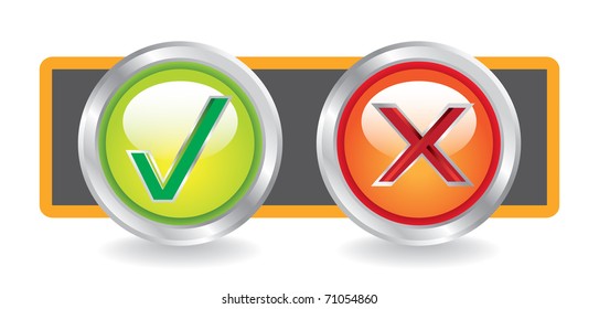 EPS10 web buttons Yes and No - illustration