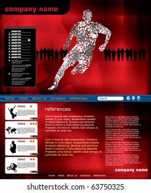 Eps10 website sport template. Vector easy to editable.