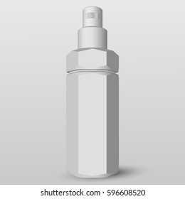 EPS10. White Bottle of Shampoo Packaging Isolated over White Background